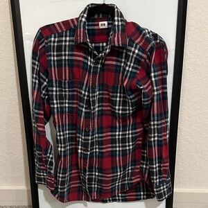 Uniqlo Red and Blue Plaid Casual Shirt